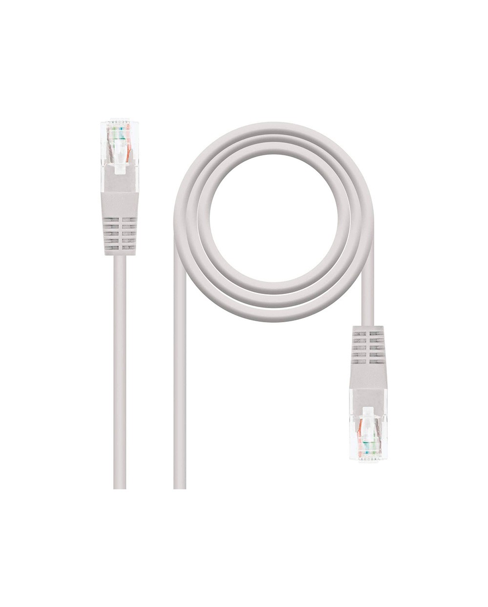 Cable red nanocable latiguillo rj45 categoria 6 utp awg24 color gris longitud 1 m