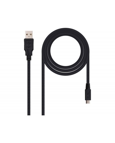 Cable usb nanocable 20 tipo a m micro usb b m color negro longitud 18 m