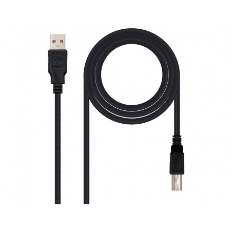 Cable usb nanocable 20 impresora tipo a m b m color negro longitud 18 m