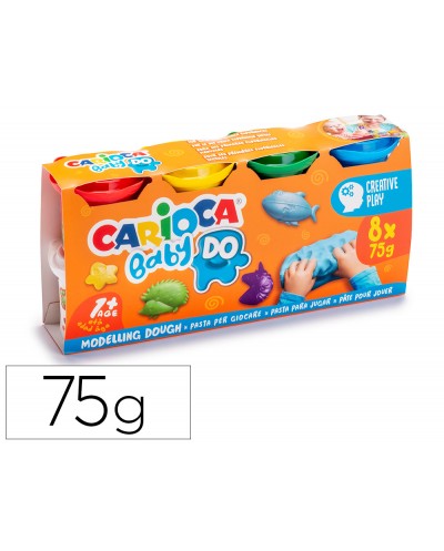 Pasta de modelar carioca baby dough bote 75 g set de 8 colores surtidos