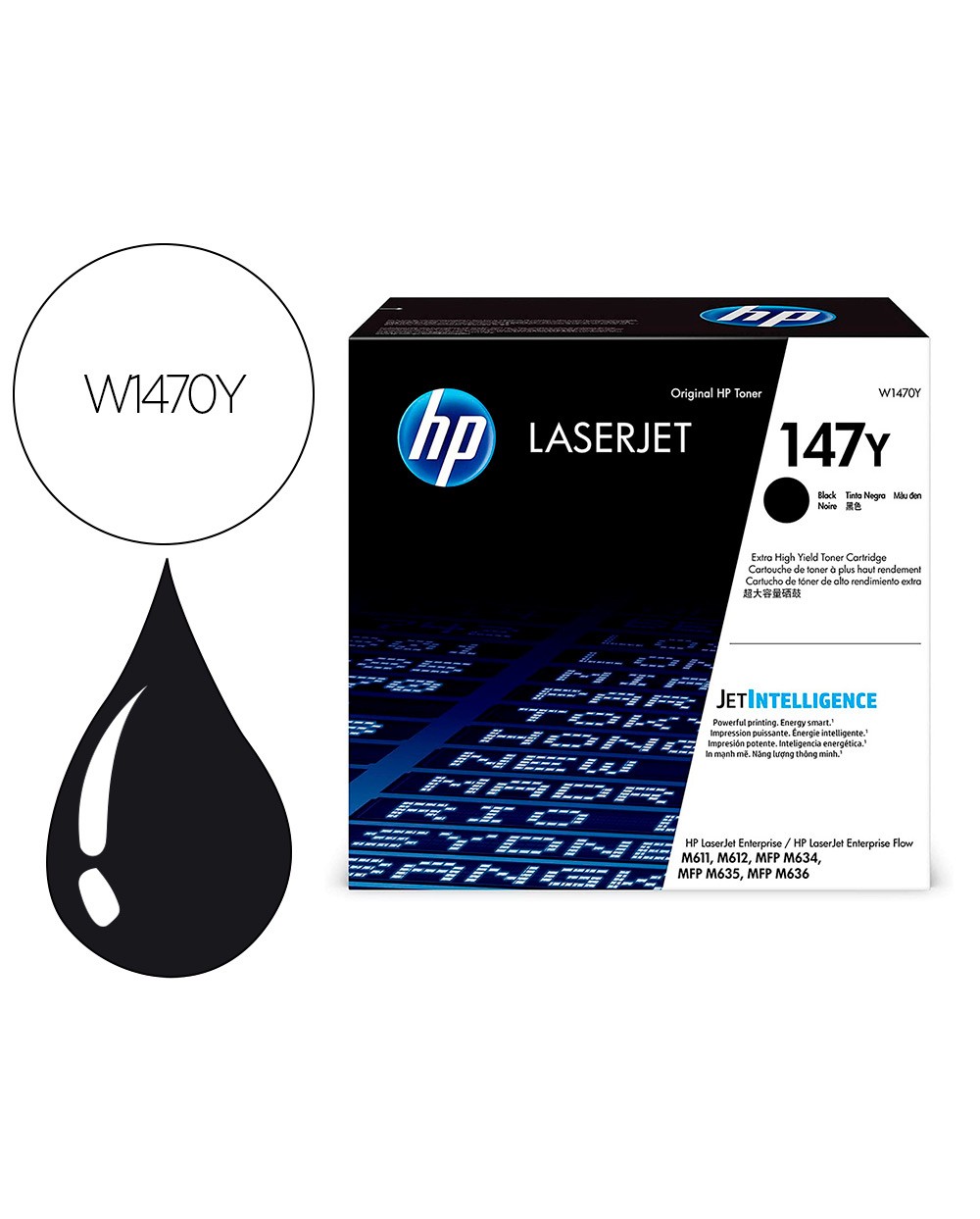 Toner hp 147y enterprise m611dn m612dn m635z m636z m635h mfp m636fh mfp negro 42000 paginas