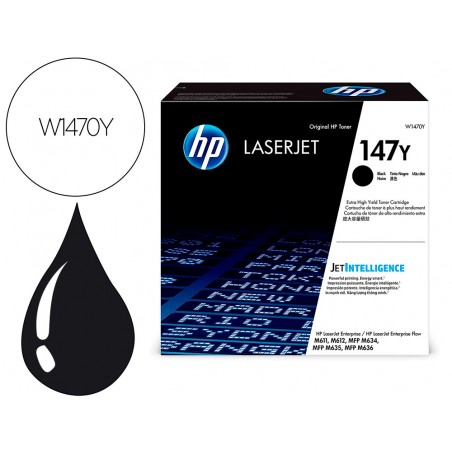 Toner hp 147y enterprise m611dn m612dn m635z m636z m635h mfp m636fh mfp negro 42000 paginas