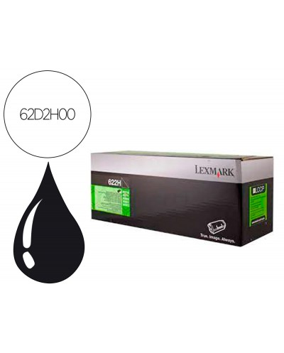 Toner laser lexmark 622h negro