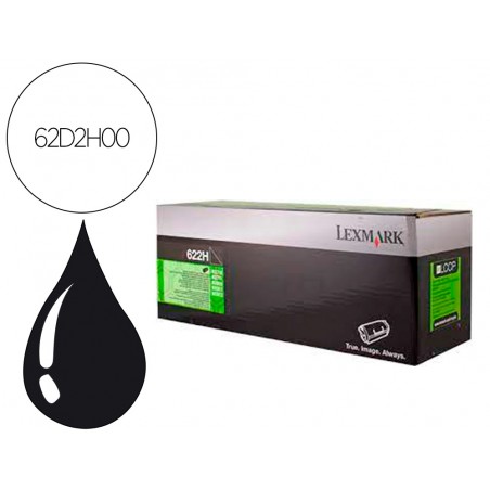 Toner laser lexmark 622h negro