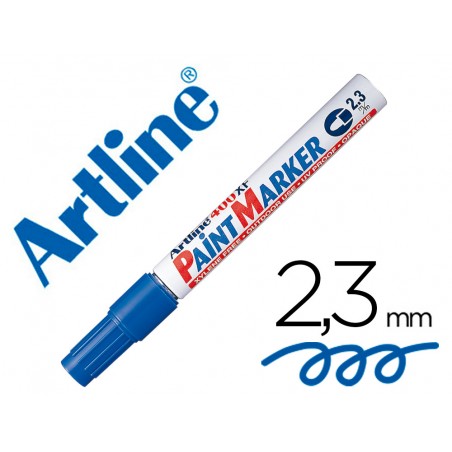 Rotulador artline marcador permanente ek 400 xf azul punta redonda 23 mm metal caucho y plastico