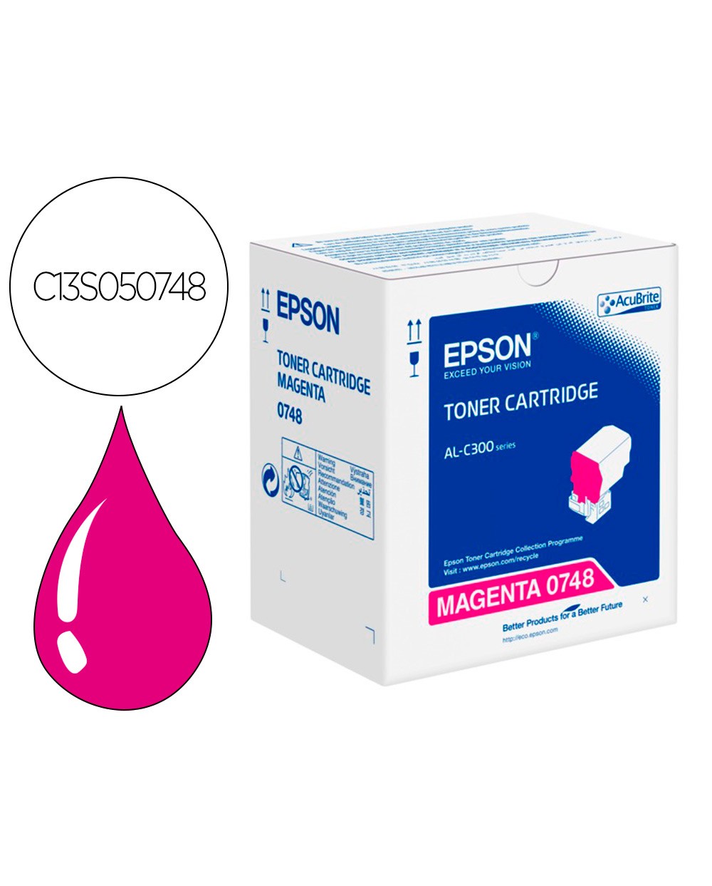 Toner epson c13s050748 magenta 8800 paginas