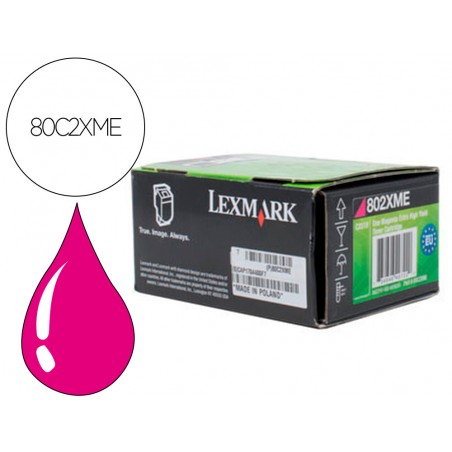 Toner laser lexmark 80c2xme magenta 4000 paginas