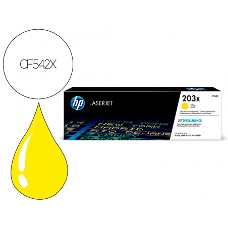 Toner hp laserjet 203x m254dw 280nw 281fdw amarillo 2500 paginas