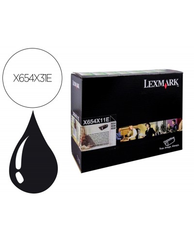 Toner lexmark laser x654x31e x654de 654 656de 658de negro 36000 paginas