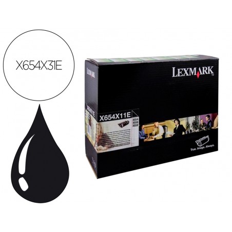 Toner lexmark laser x654x31e x654de 654 656de 658de negro 36000 paginas