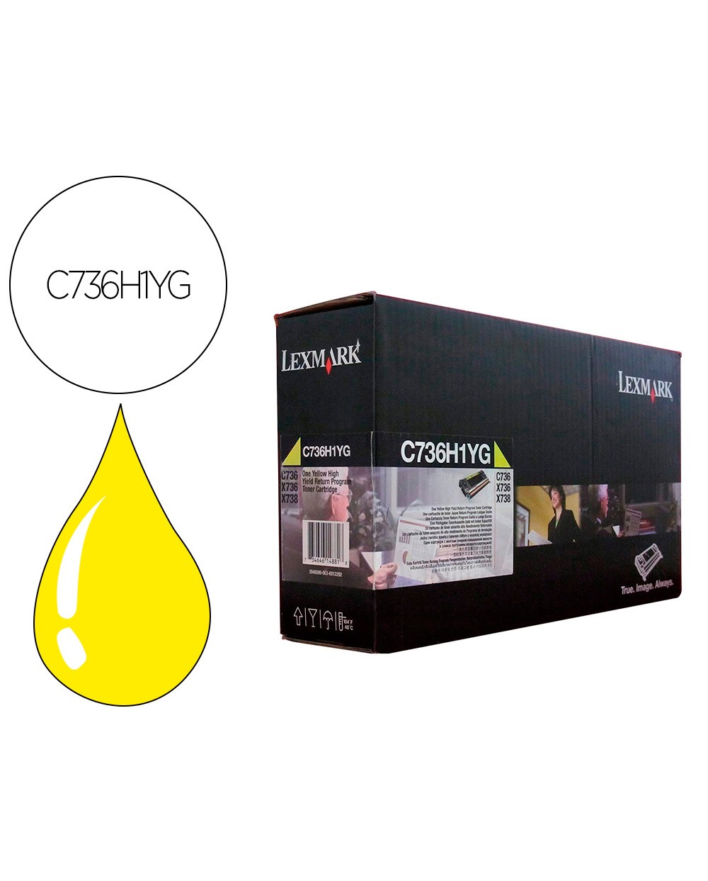 Toner laser lexmark c736h1yg amarillo 10000 paginas