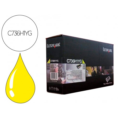 Toner laser lexmark c736h1yg amarillo 10000 paginas