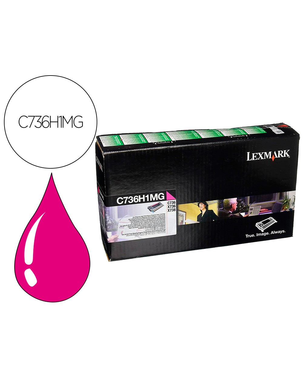 Toner laser lexmark c736h1mg magenta 10000 paginas