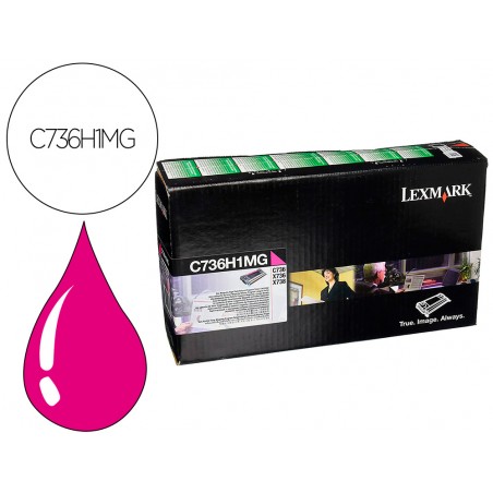 Toner laser lexmark c736h1mg magenta 10000 paginas