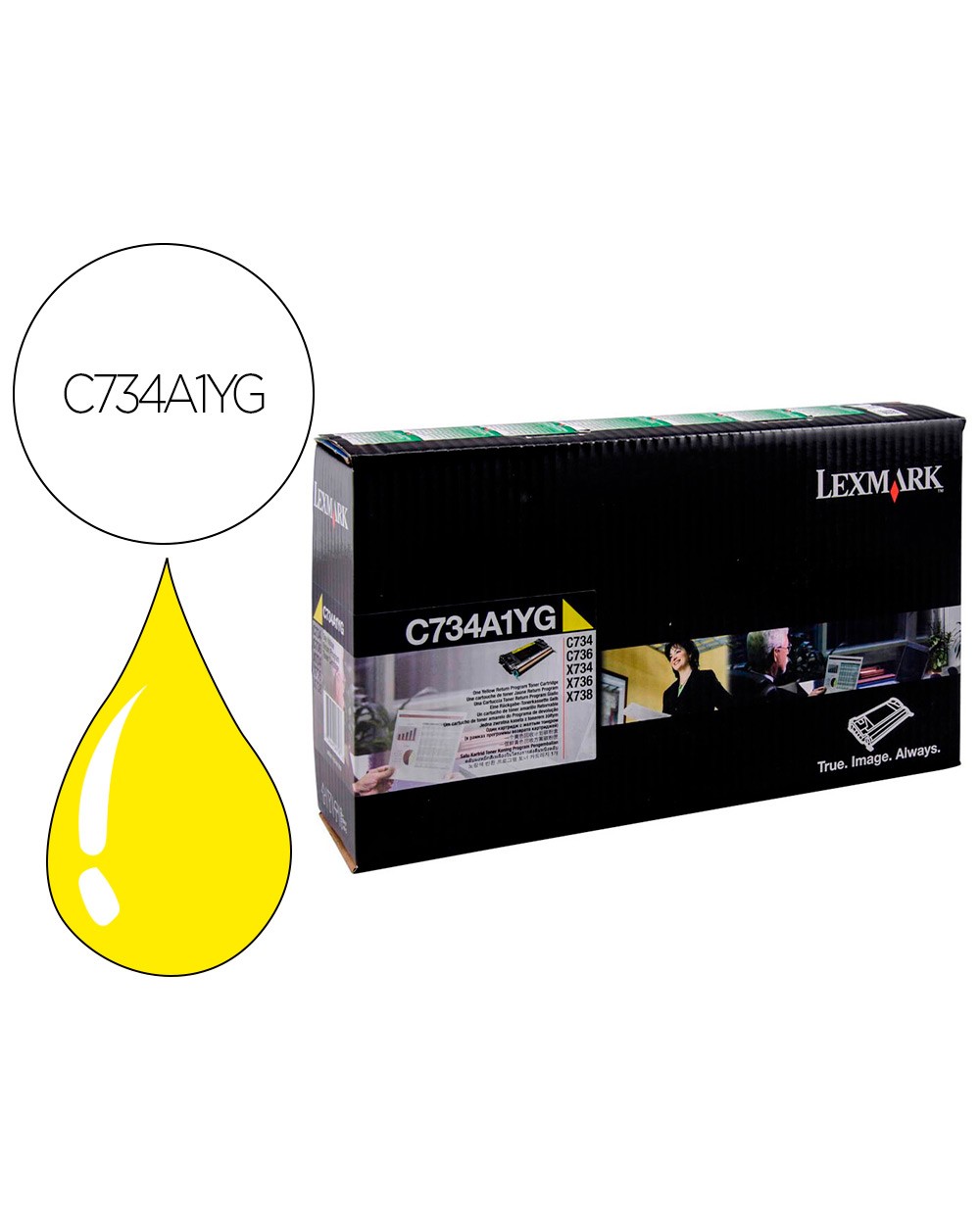 Toner laser lexmark c734 amarillo 6000 paginas