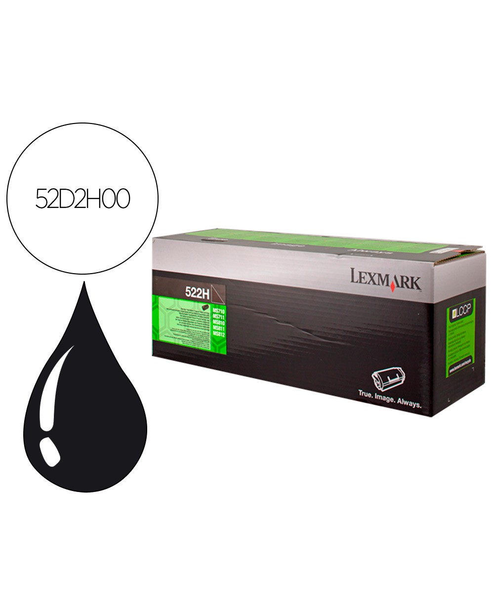 Toner laser lexmark 522h negro