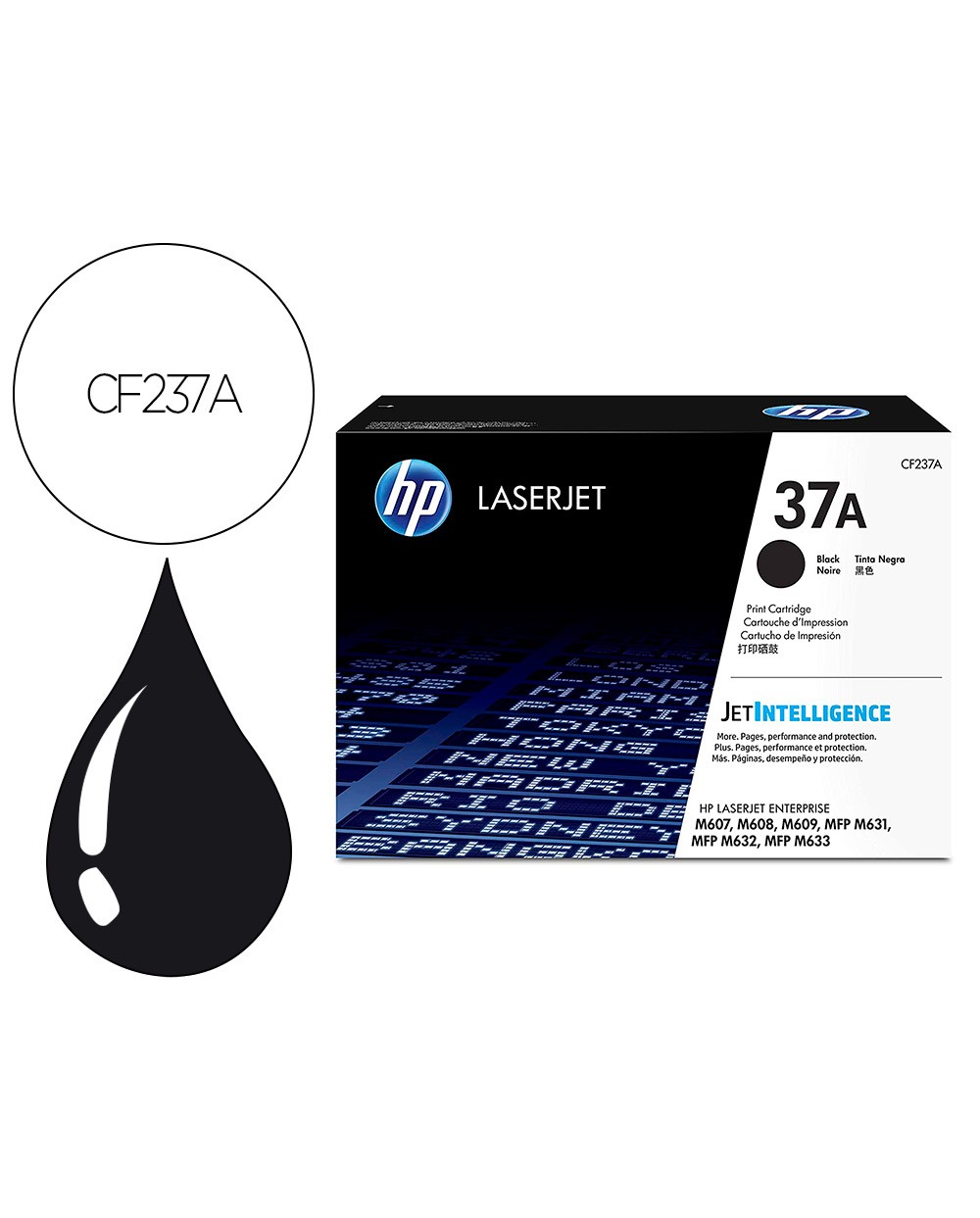 Toner hp laser 37a cf237a negro 11000 paginas