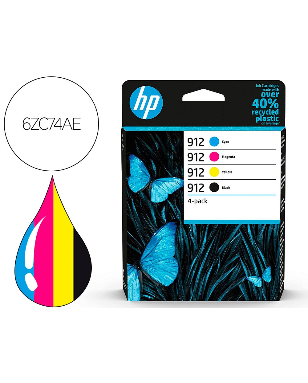 Toner hp 912 6zc74ae multi pack negro cian magenta amarillo