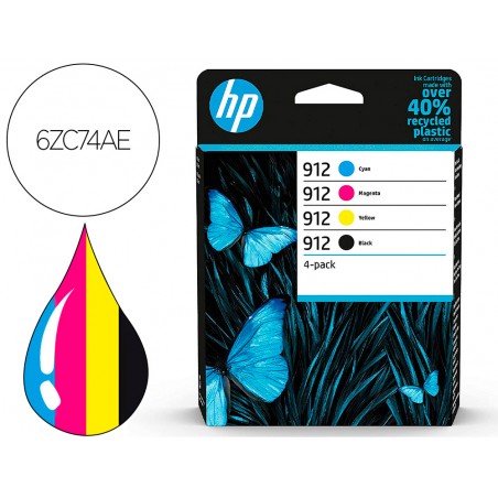 Toner hp 912 6zc74ae multi pack negro cian magenta amarillo