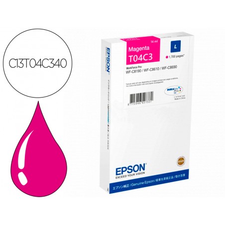 Ink jet epson t04c3 magenta 1700 paginas