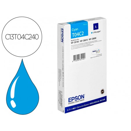 Ink jet epson t04c2 cian 1700 paginas