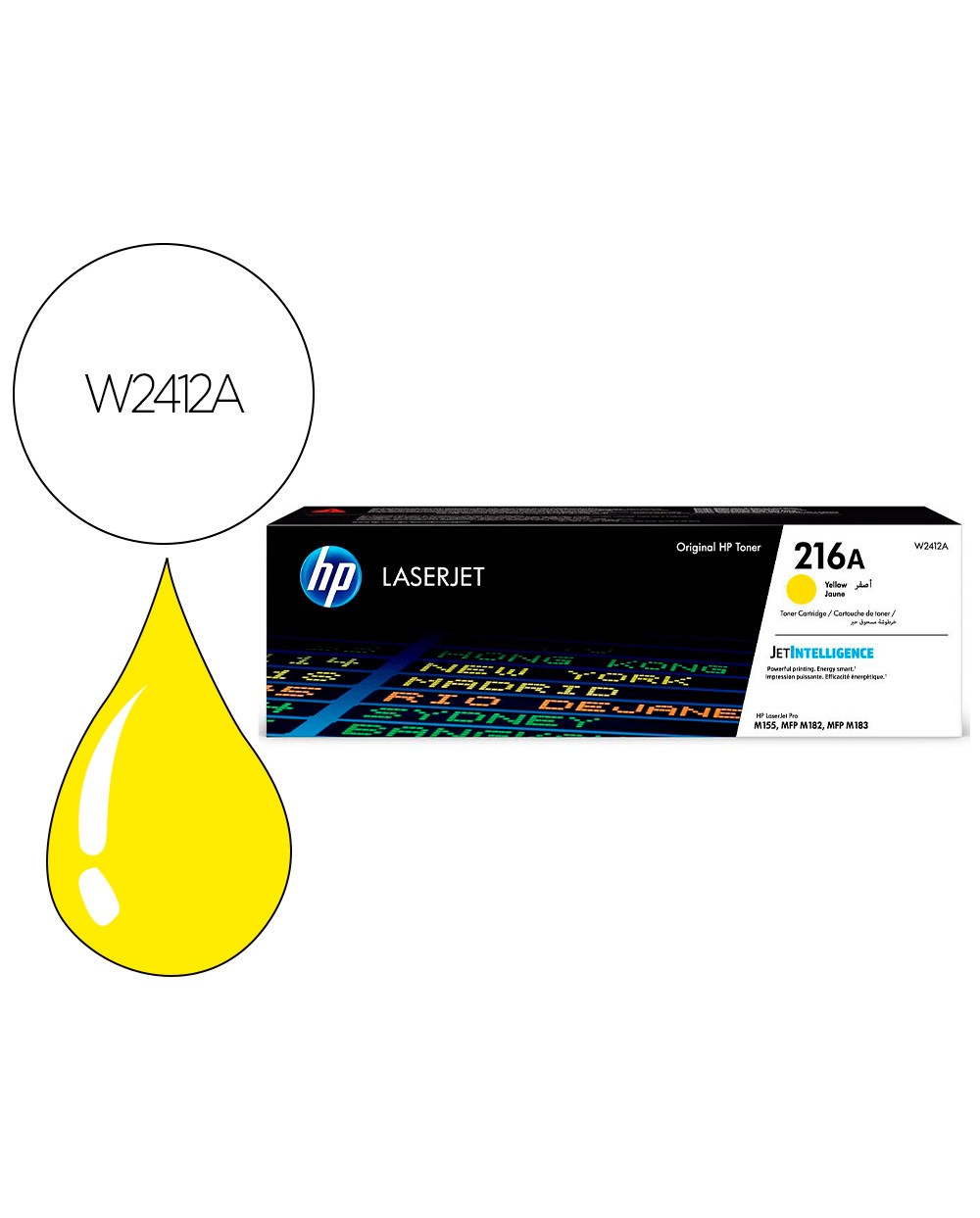 Toner hp 216a laserjet pro m155 mfp m182n mfp m183fw amarillo 850 paginas