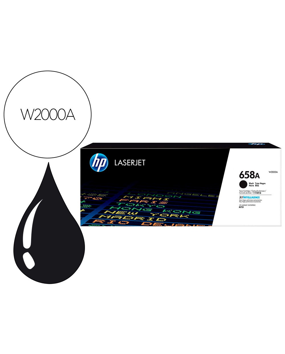 Toner hp enterprise m751negro 658a