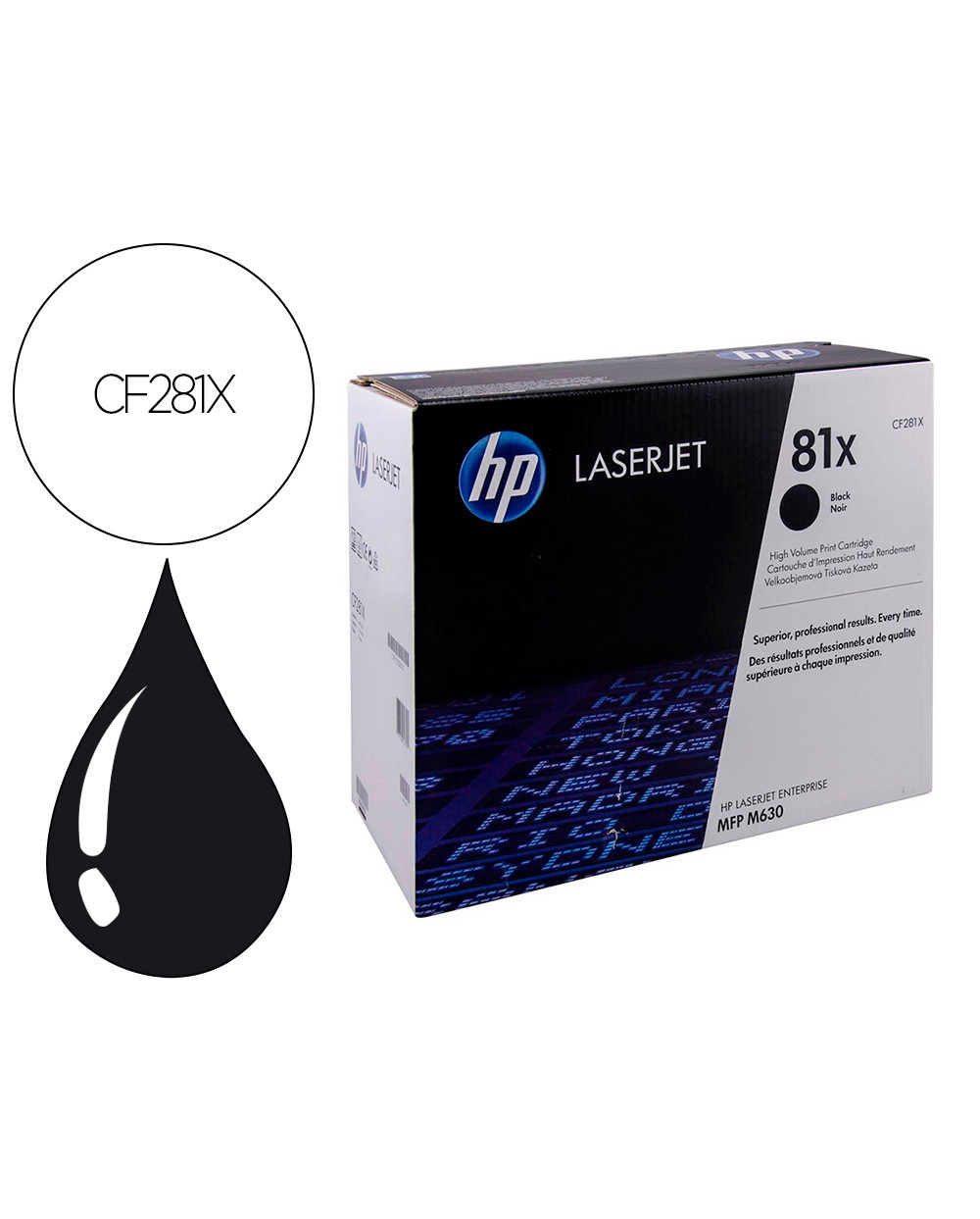 Toner hp cf281x negro 15000 paginas m605 m606 m630