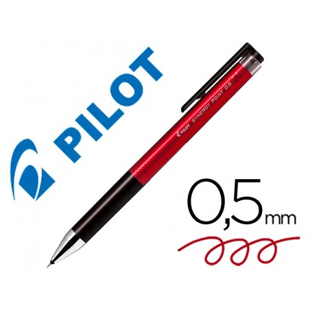 Boligrafo pilot synergy point retractil sujecion de caucho tinta gel 05 mm rojo