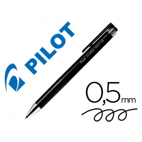Boligrafo pilot synergy point retractil sujecion de caucho tinta gel 05 mm negro