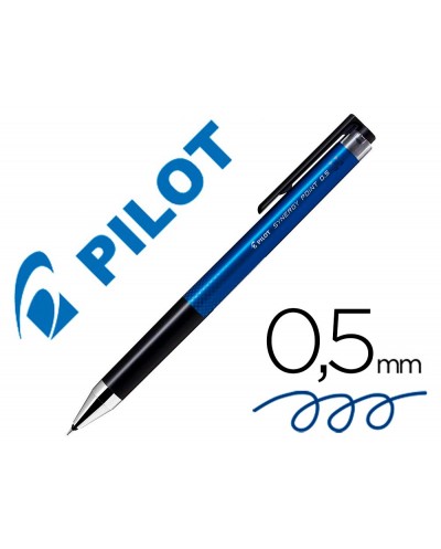 Boligrafo pilot synergy point retractil sujecion de caucho tinta gel 05 mm azul