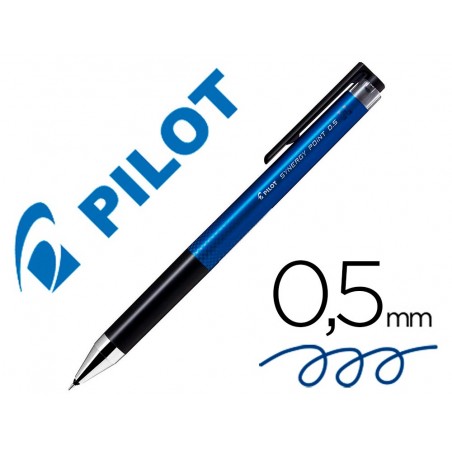 Boligrafo pilot synergy point retractil sujecion de caucho tinta gel 05 mm azul