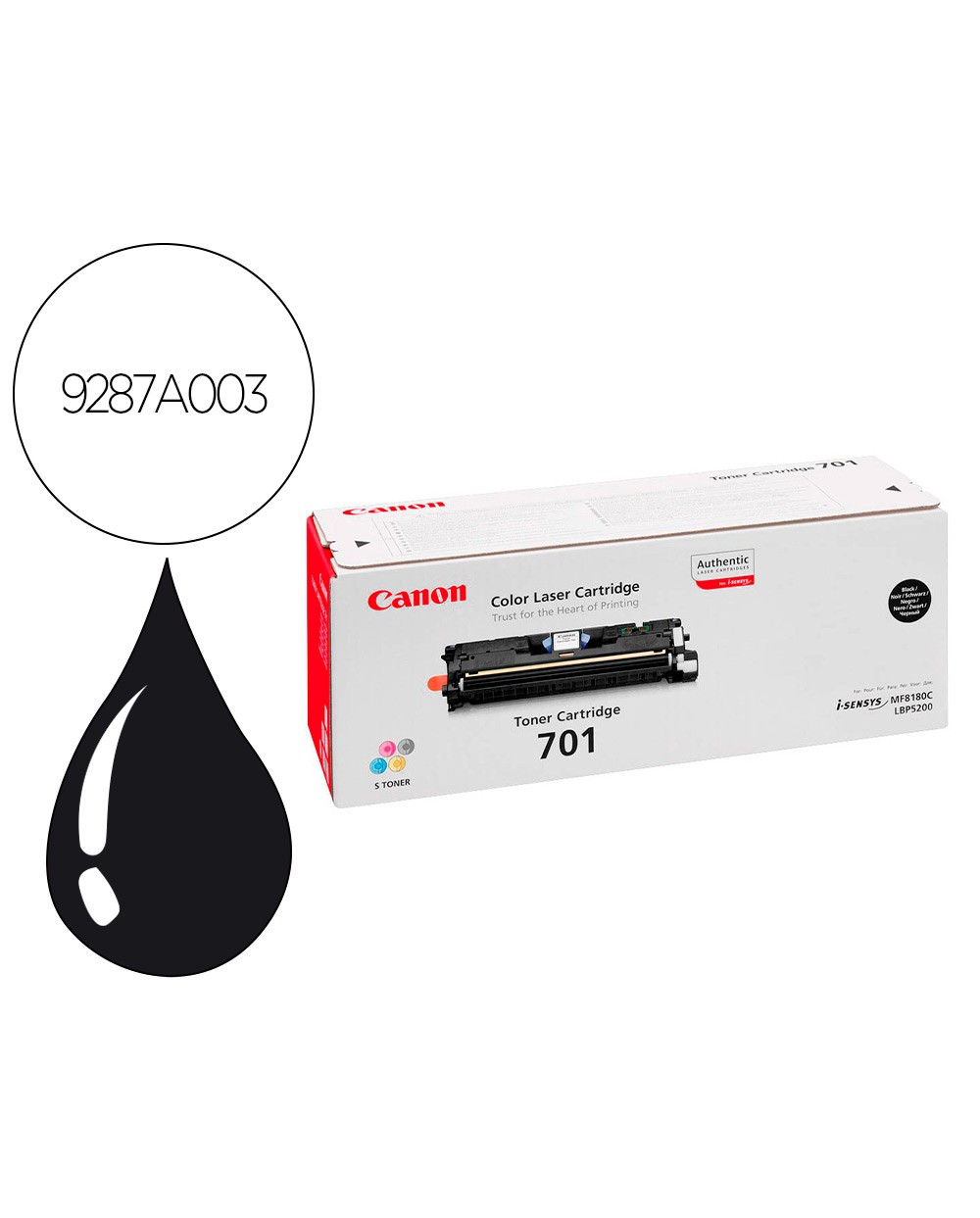 Toner canon 701bk lbp5200 mf8100 mf8180 negro