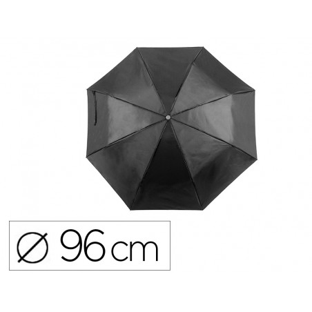 Paraguas plegable de poliester 96 cm de diametro apertura manual cierre con velcro con funda individual