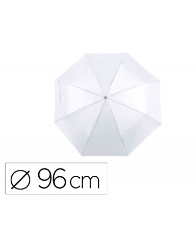 Paraguas plegable de poliester 96 cm de diametro apertura manual cierre con velcro con funda individual