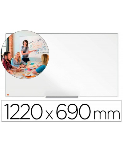 Pizarra blanca nobo ip pro 55 acero vitrificado magnetico 1220x690 mm