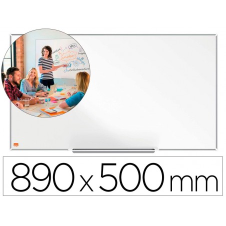 Pizarra blanca nobo ip pro 40 acero vitrificado magnetico 890x500 mm