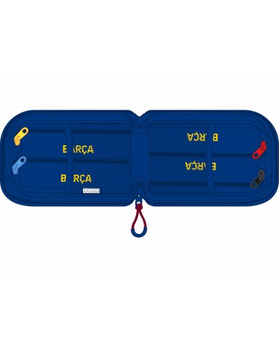 Plumier escolar safta fc barcelona 1 equipacion 21 22 mochila con 4 portatodos vacios 120x50x230 mm