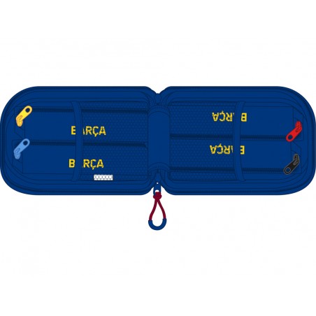 Plumier escolar safta fc barcelona 1 equipacion 21 22 mochila con 4 portatodos vacios 120x50x230 mm