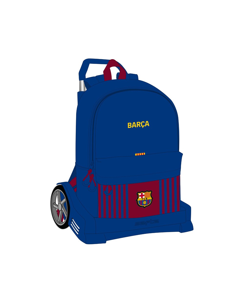 Cartera escolar safta fc barcelona 1 equipacion 21 22 con carro 310x150x470 mm