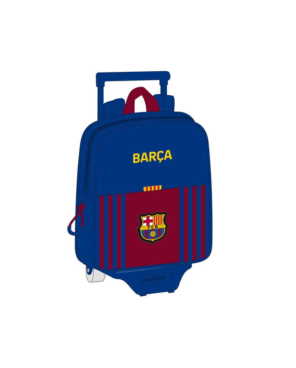 Cartera escolar safta fc barcelona 1 equipacion 21 22 con carro 220x100x280 mm