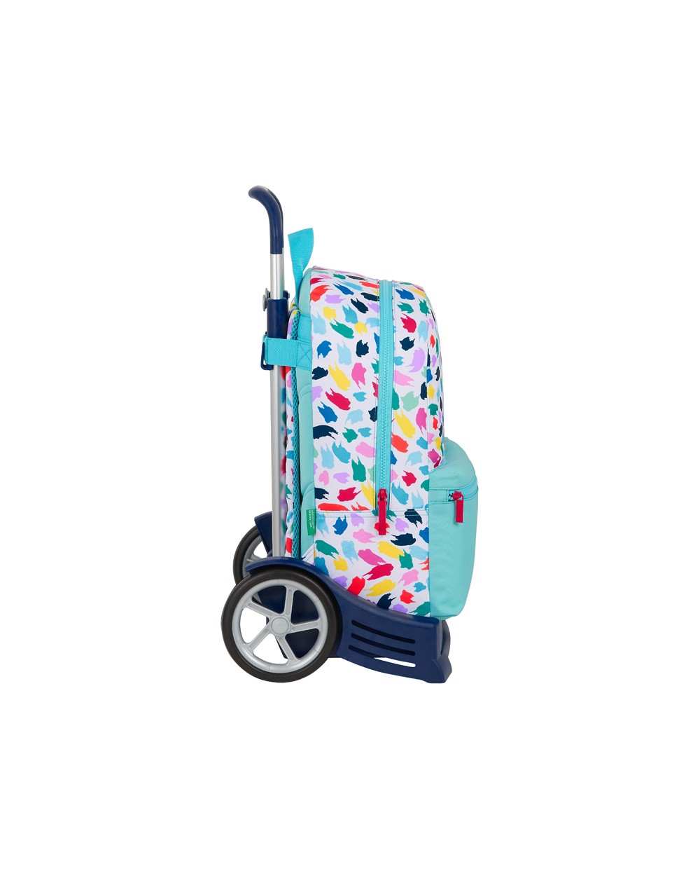 Cartera escolar safta united colors benetton brochitas con carro 300x140x460 mm