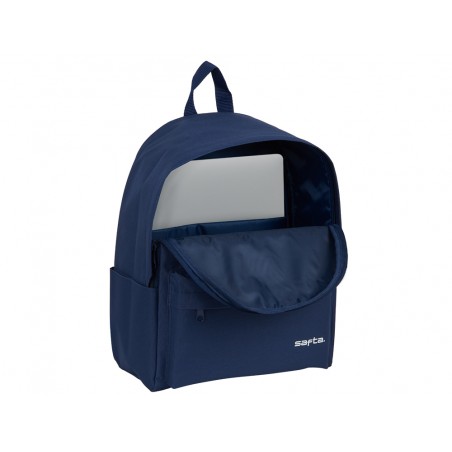 Cartera escolar safta day pack ordenador 141 basic azul marino 310x160x400 mm