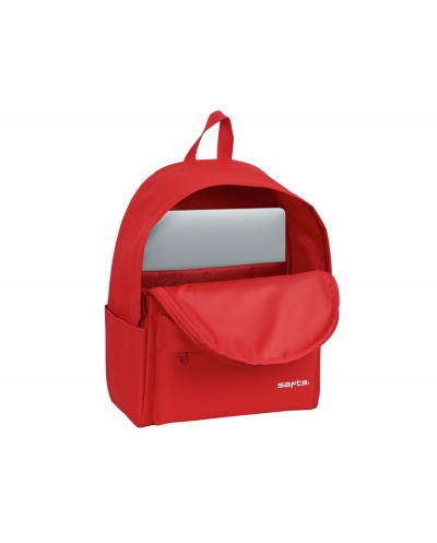 Cartera escolar safta day pack ordenador 141 basic rojo 310x160x400 mm