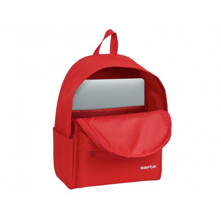 Cartera escolar safta day pack ordenador 141 basic rojo 310x160x400 mm