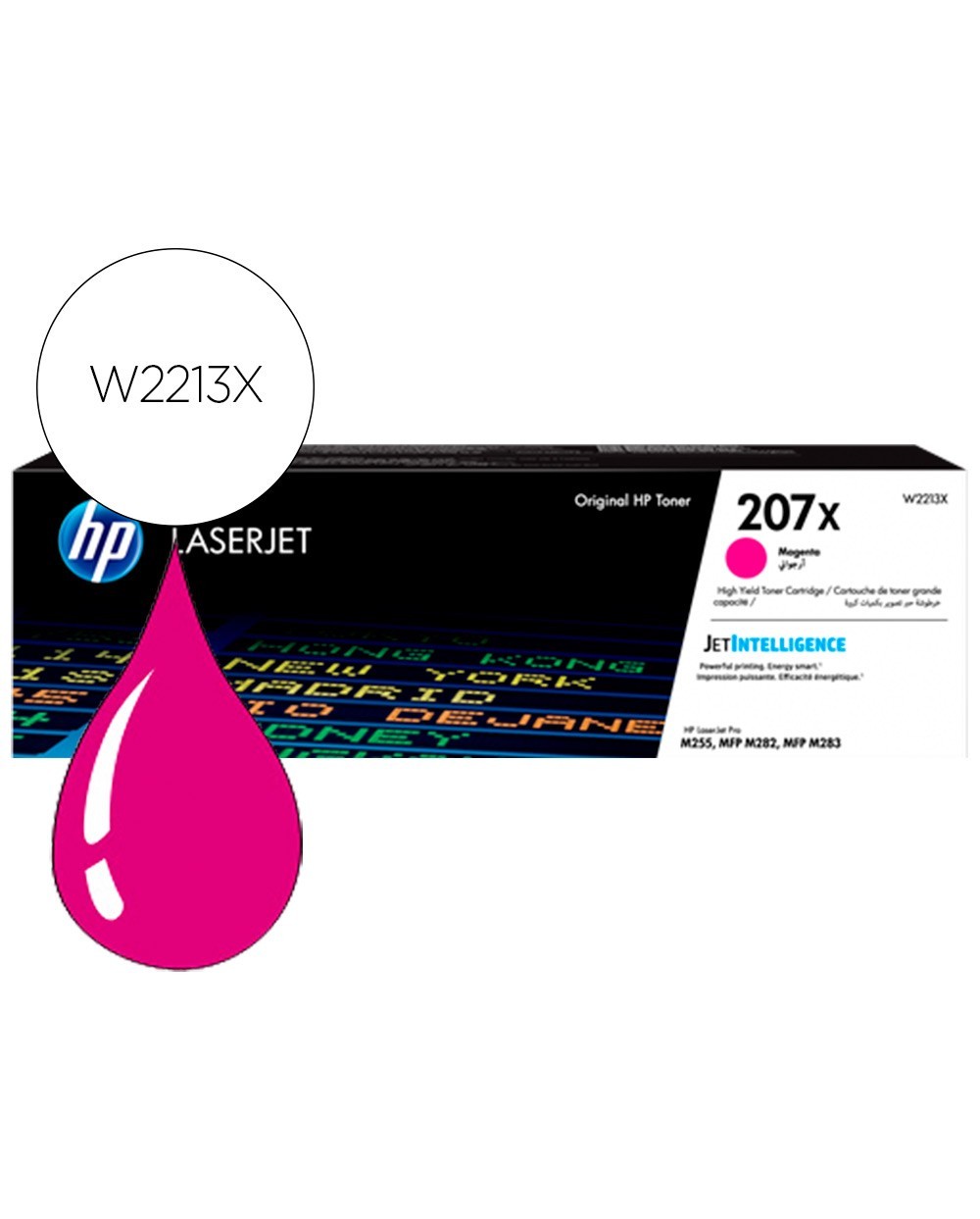 Toner hp 207x color laserjet pro m282nw m283fdn m283fdw magenta 2450 paginas