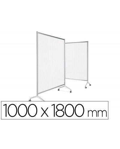 Mampara planning sisplamo ten limit policarbonato acanalado transparente con ruedas 1000x1800 mm