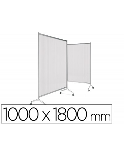 Mampara planning sisplamo ten limit policarbonato acanalado translucido con ruedas 1000x1800 mm