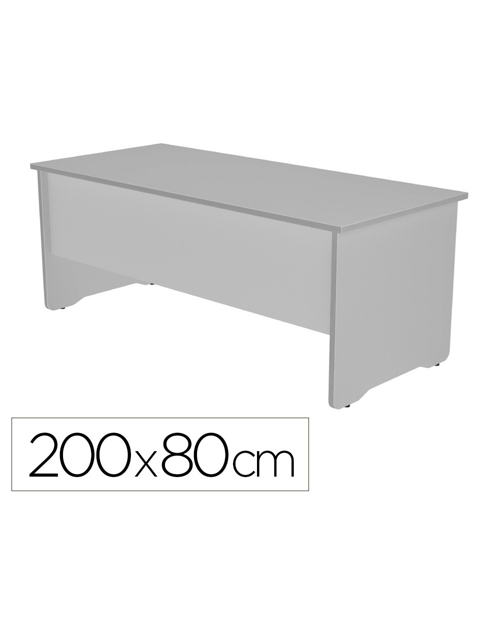 Mesa de oficina rocada work 2004ab02 aluminio gris 200x80 cm