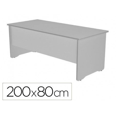 Mesa de oficina rocada work 2004ab02 aluminio gris 200x80 cm